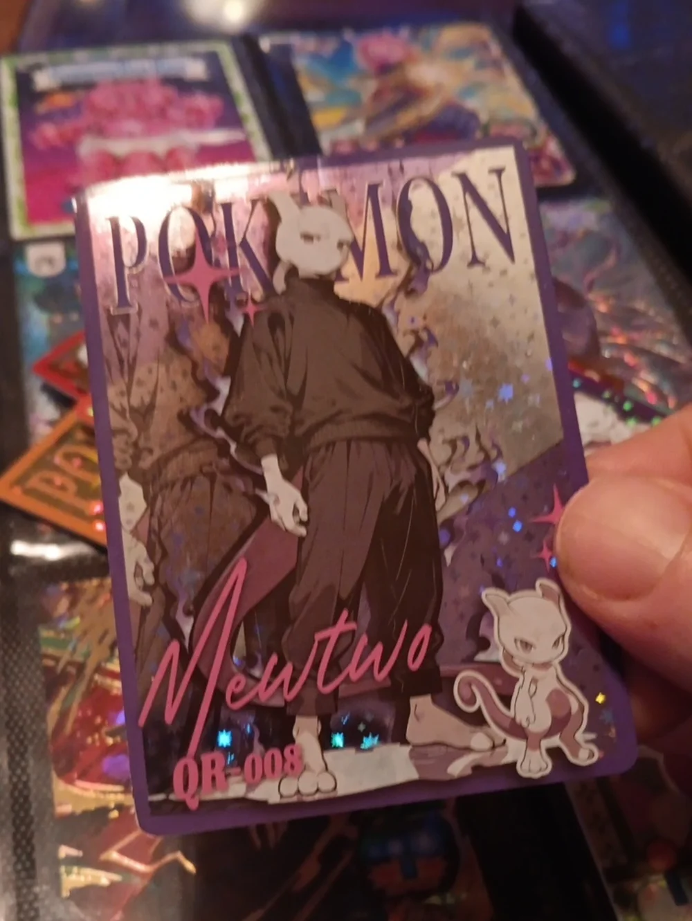 Pokemon Mewtwo Trading Card - Purple, Pink, Black